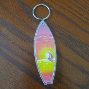 Vintage 90s SURFBOARD Keychain Tourist Merch Travel SNCO surf beach summer